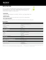 Sony MDR-370LP/GRN Specifications preview