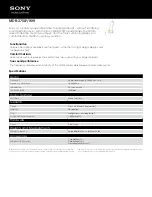 Sony MDR-370LP/WHI Specifications preview