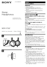 Preview for 1 page of Sony MDR-370LP Operating Instructions