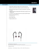 Preview for 1 page of Sony MDR-AS40EX Marketing Specifications