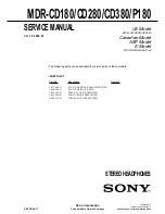 Предварительный просмотр 1 страницы Sony MDR-CD280 Service Manual