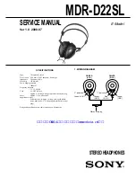 Sony MDR-D22SL Service Manual preview