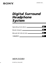 Sony MDR DS3000 Operating Instructions Manual preview