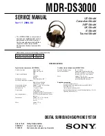 Preview for 1 page of Sony MDR-DS3000 Service Manual