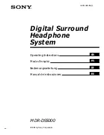 Sony MDR DS5000 Operating Instructions Manual preview