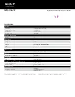 Sony MDR-E9LP/VLT Specifications предпросмотр