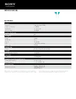 Sony MDR-EX10LP/LBL Specifications предпросмотр