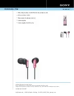 Preview for 1 page of Sony MDR-EX36V/PNK Features