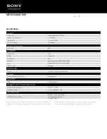 Preview for 1 page of Sony MDR-EX40LP/WHI Specifications