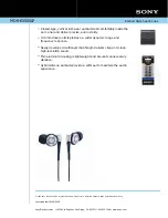 Sony MDR-EX500LP Marketing Specifications preview
