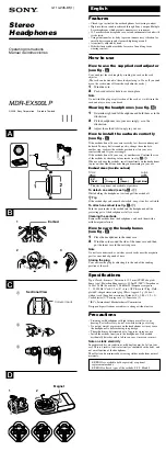 Sony MDR-EX500LP Operating Instructions preview