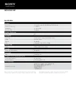 Preview for 1 page of Sony MDR-EX510LP Specifications