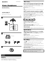 Sony MDR-EX56LP Operating Instructions preview