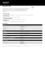 Sony MDR-EX57LP/WHI Specifications preview