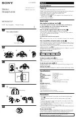 Предварительный просмотр 1 страницы Sony MDR-EX57LP Operating Instructions