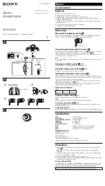 Sony MDR-EX58V Operating Instructions preview