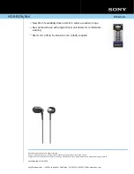 Sony MDR-EX76 - Ear Headphone Specification preview