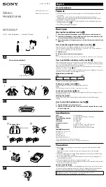 Preview for 1 page of Sony MDR-EX86LP Operating Instructions