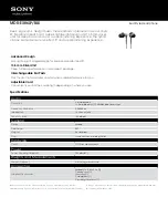 Sony MDR-EX86LP Specifications preview