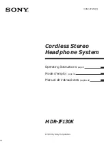 Sony MDR-IF130K Operating Instructions Manual preview