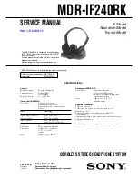 Sony MDR-IF240RK - Headphones - Binaural Service Manual предпросмотр