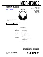 Preview for 1 page of Sony MDR-IF3000 Service Manual