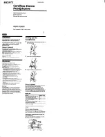 Sony MDR-IF5000 Operating Instructions Manual предпросмотр