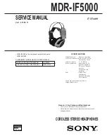 Sony MDR-IF5000 Service Manual предпросмотр