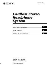 Sony MDR-IF540R Operating Instructions Manual preview