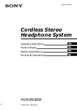 Предварительный просмотр 1 страницы Sony MDR-IF630R Operating Instructions Manual