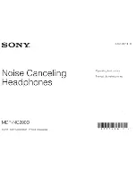 Preview for 1 page of Sony MDR-NC200D Operating Lnstructions