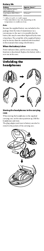 Предварительный просмотр 3 страницы Sony MDR-NC40 Marketing User Manual