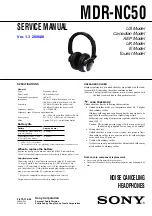 Sony MDR NC50 Service Manual предпросмотр