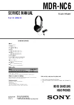 Предварительный просмотр 1 страницы Sony MDR-NC6 Service Manual