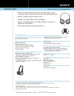 Предварительный просмотр 1 страницы Sony MDR-NC7/BLK Specifications