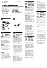 Предварительный просмотр 3 страницы Sony MDR-NE2 Operating Instructions