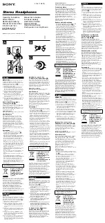 Sony MDR-NX2 Operating Instructions preview