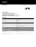 Предварительный просмотр 1 страницы Sony MDR-Q68LW Specifications