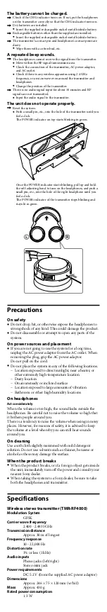 Preview for 8 page of Sony MDR-RF4000K User Manual