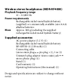 Preview for 9 page of Sony MDR-RF4000K User Manual