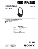 Sony MDR-RF415R Service Manual preview