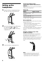 Предварительный просмотр 6 страницы Sony MDR-RF430RK Operating Instructions Manual