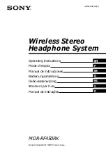 Sony MDR-RF450RK Operating Instructions Manual preview