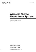 Sony MDR-RF815RK Operating Instructions Manual предпросмотр