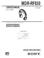 Sony MDR-RF830 Service Manual preview