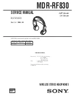 Preview for 12 page of Sony MDR-RF830 Service Manual