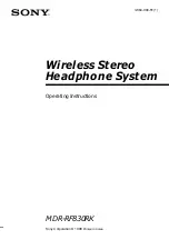 Preview for 1 page of Sony MDR-RF830RK Operating Instructions Manual