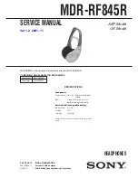 Preview for 1 page of Sony MDR-RF845R Service Manual