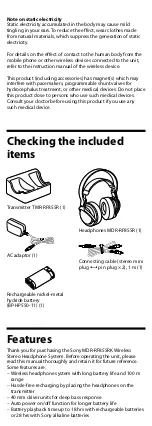 Preview for 4 page of Sony MDR-RF855RK User Manual