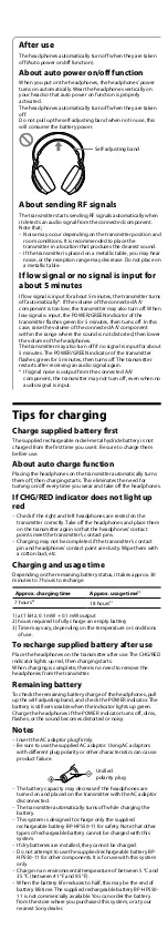 Preview for 6 page of Sony MDR-RF855RK User Manual